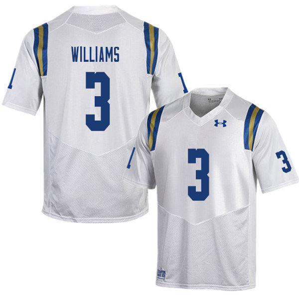 Men #3 Rayshad Williams UCLA Bruins College Football Jerseys Sale-White